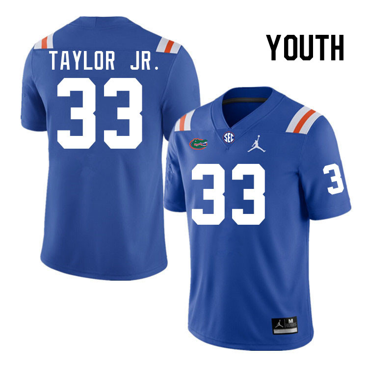 Youth #33 Brien Taylor Jr. Florida Gators College Football Jerseys Stitched-Throwback